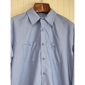 Red‎ Kap Shirt Mens Large Blue Industrial Workwear Long Sleeve Button Front